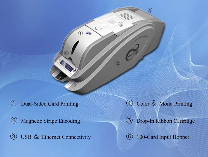 Смарт ID карта принтер двухсторонний с светодиодный и ЖК IDP SMART 50D с одним SIADC-S-YMCKO 650643