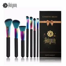 

FEIYAN 7pcs Rainbrow Pro Makeup Synthetic Brushes Set with Gift Box Eyeshadow Powder Foundation Blush Eyebrow Cosmetic Brush Kit