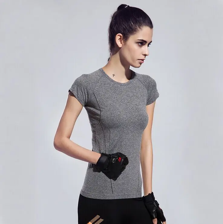 Women T Shirt Exercise Workout Short Sleeve Topsin T