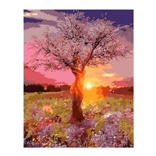 MOLEK DIY картина маслом по номерам Закат женщины дерево абстрактная акриловая Картина на холсте домашний Декор стены искусства для гостиной