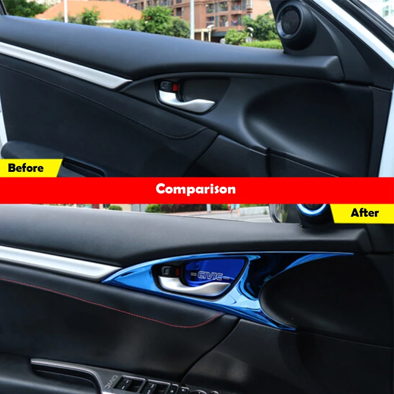 Стикеры для автостайлинга крышка Honda Civic 2018 2019 2016 2017 10 аксессуары крышки рамы