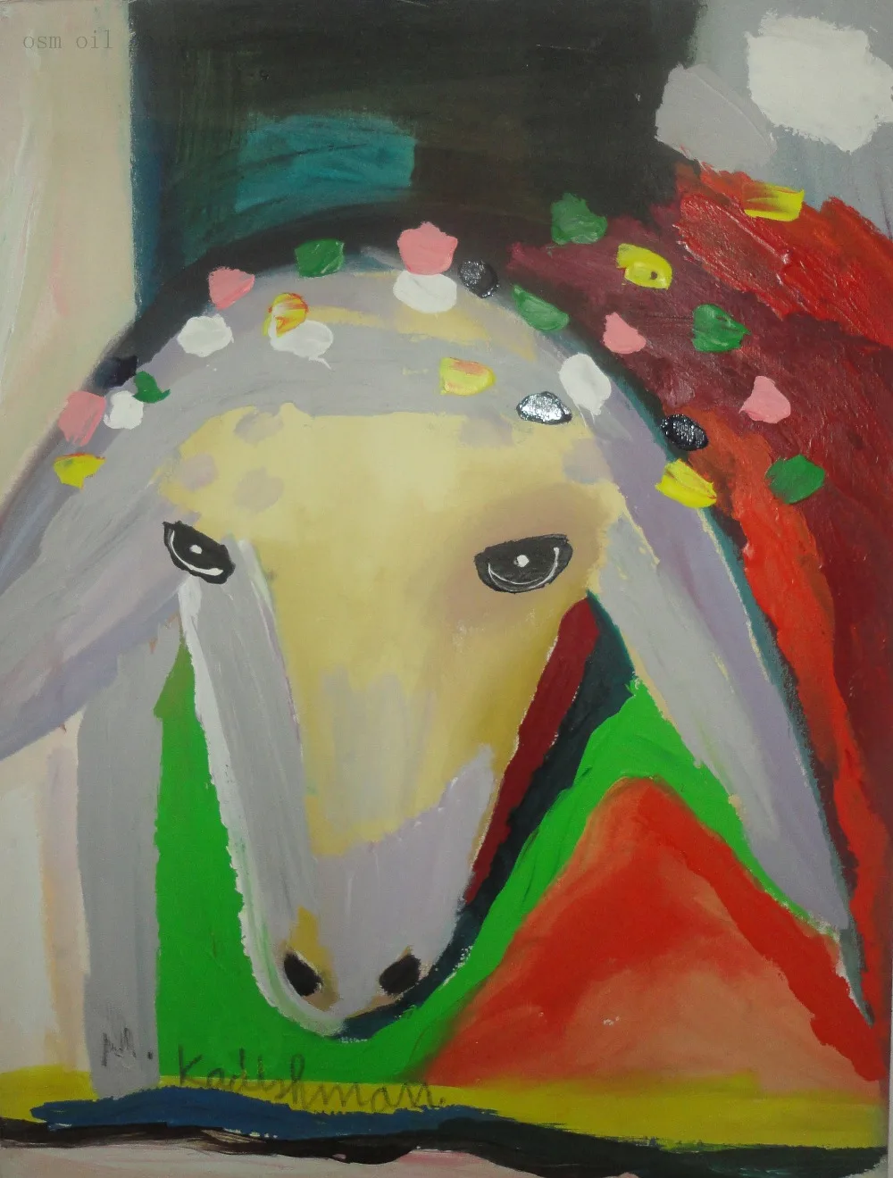 100% Hand Painted Reproductions Top Artist Sheep Head Canvas Oil Painting Abstract Knife Photo Wall Artwork Pictures for Decor | Дом и сад