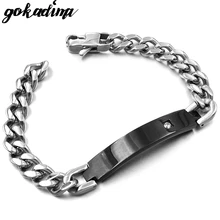 Gokadima Модные мужские ювелирные изделия Черный id для мужчины стильный браслет Нержавеющая Сталь Ссылка chian pulseras hombre WB745