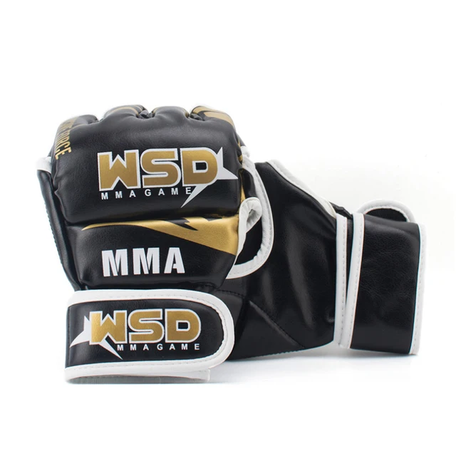 Half Finger MMA Gloves for Men PU Kicki Boxing Karate Muay Thai Guantes De Boxeo Free