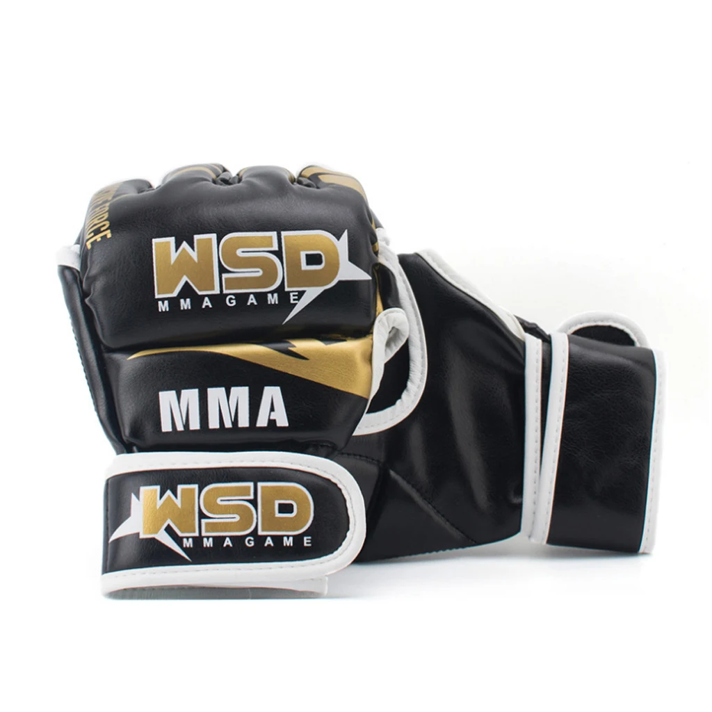 Перчатки MMA для мужчин полупальцевые перчатки из ПУ Кики бокса каратэ Муай Тай