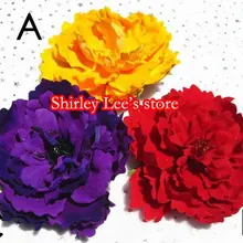 60X(14 см) большой бархат Пион цветок голова, DIY аксессуары для волос, для DIY головная повязка, 4 цвета на выбор- через EMS