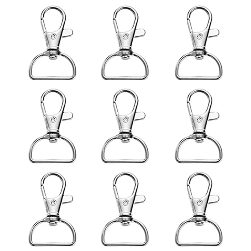 20 piezas plata Metal clásico Diy encanto corchete de langosta giratoria Clips ganchos clave Llavero anillo dividido Llavero