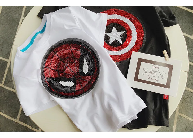 Одинаковые комплекты футболок для всей семьи, футболка с рисунком из пайеток для детей, футболки для маленьких мальчиков, папа мама и я, модные футболки для всей семьи