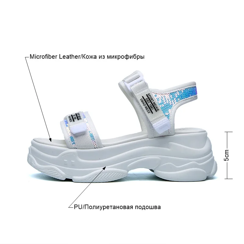 BELISS Platform Sandals Women 2019 Summer Women's Chunky Shoes Fashion Beach Sandal Casual Chunky Woman Flat Shoes Hook Loop S46 (7)_New