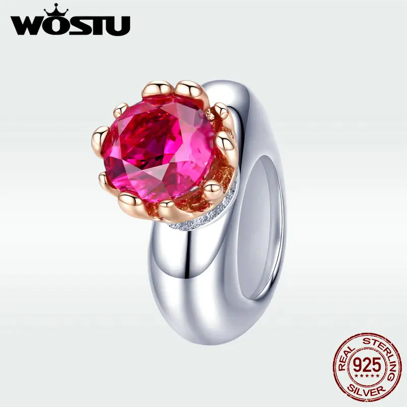 WOSTU Лидер продаж 100% Стерлинговое Серебро 925 пробы розовые Цветочные Подвески