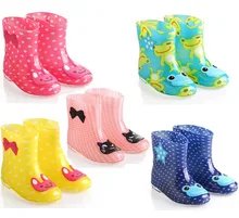 Pluie bottes filles 2017 Quatre saisons nouvelle chaude mignon cristal de gelée bande dessinée bottes de pluie enfants résistant à l’eau pluie bottes enfant botte de pluie