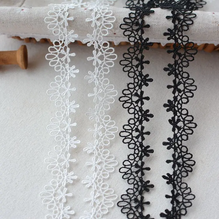 

1Meter 2.2cm Black White Water-soluble Lace Embroidery Lace DIY Necklace Bracelet Bracelet Home Fabric Decorative Accessories