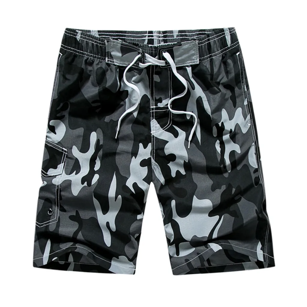 CHAMSGEND Shorts Camouflage Printing Trunks Board Pants Quick Drying Men's Swimwear Surfing Elastic Waist Beach Shorts 39.JAN.25