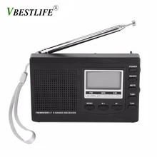 VBESTLIFE Portable Mini font b radio b font am fm FM MW SW with Digital Alarm