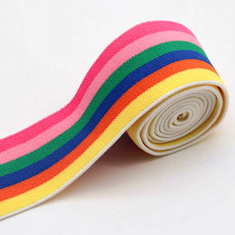 4 см Радужная цветная полосатая эластичная лента s 40 мм нейлоновая цветная эластичная лента тесьма пояс Эластичная лента аксессуары для одежды 1 м