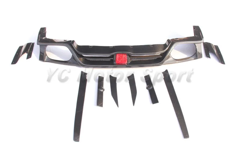 2008-2014 Nissan R35 GTR CBA DBA Varis '13 Ver. Style Rear Under Skirt Diffuser Lip Kit CF Glossy Finish (6).jpg