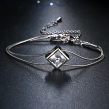 Emmaya последний стиль знаменитостей белого золота Цвет Кристалл одиночные циркониевые браслеты для женщин подарок свадьба