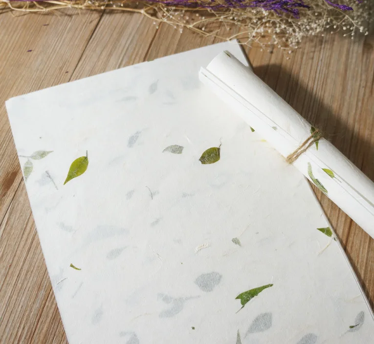 120pcs/set chinese XUAN ZHI paper calligraphy rice paper handmade flower green leaf  writing letter paper painting good quality