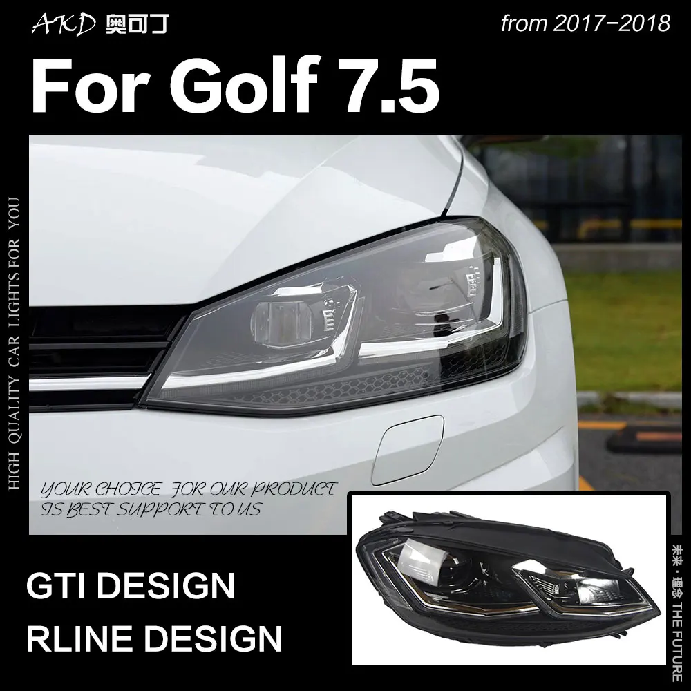  AKD Car Styling for VW Golf 7.5 LED Headlight 2018 New Golf 7 Headlights DRL Hid Head Lamp Dynamic  - 32855010067