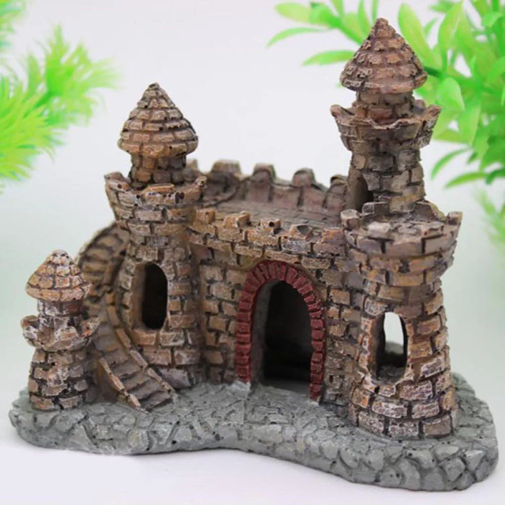 2016 Vovotrade Cartoon resin castle aquariums castle decoration