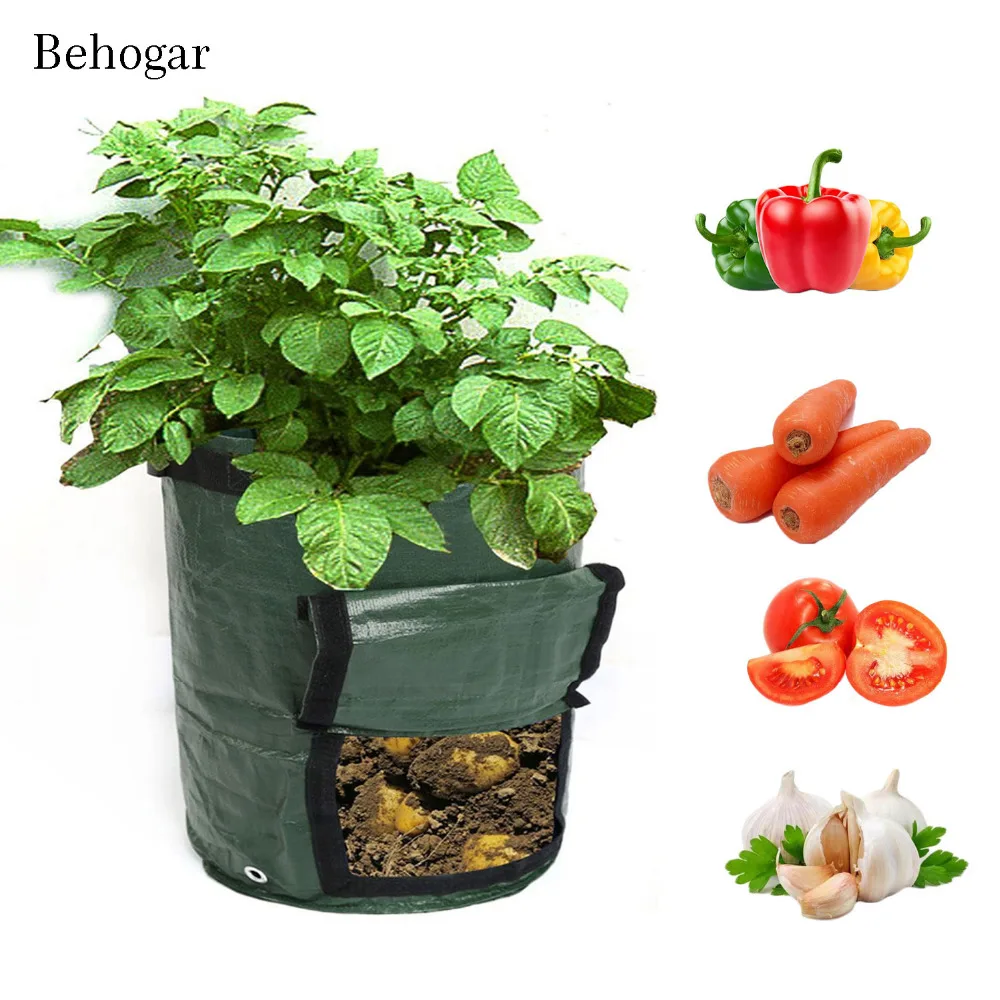 Behogar 7 Gallon Vertical Hanging Garden Vegetables Planter Planting