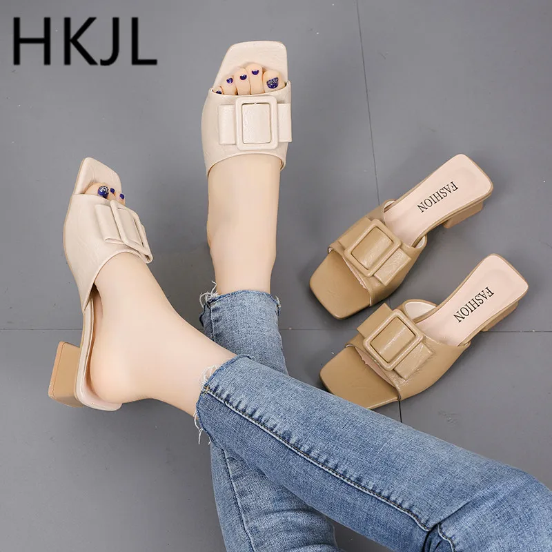 

HKJL Summer bow fish toe slipper women thick with 2019 new style all-in-one fashion with flip-flops outside a word slippers A724