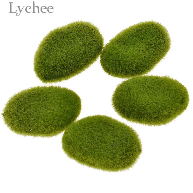 Lychee Life 5 шт. зеленый камень миниатюрный Ландшафтные микро статуэтки сказочное