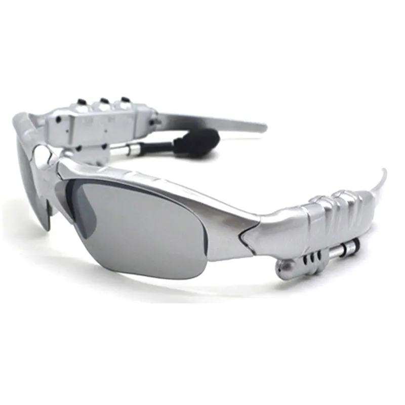 Аниме Hatsune Miku солнцезащитные очки с наушниками Bluetooth 4,1 Стерео Музыкальная гарнитура спортивные беспроводные наушники для Iphone samsung htc MP3 - Цвет: Silver Frame