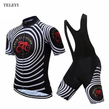 Команда teleyi Ropa Ciclismo велосипед Джерси Pad нагрудник шорты для мужчин Велоспорт велосипедные наборы одежда короткий рукав одежда S-4XL