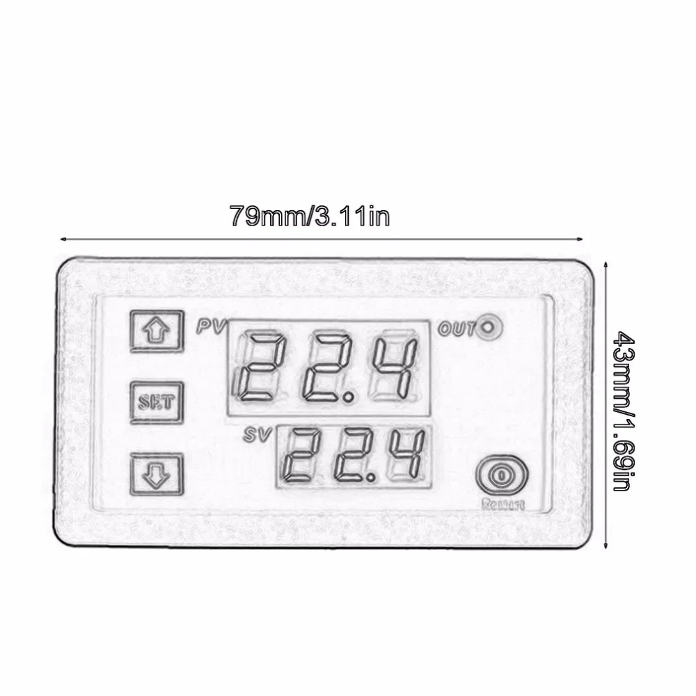 W3230 регулятор температуры Термостат двойной светодиодный цифровой терморегулятор детектор темп-метр тепловой охладитель