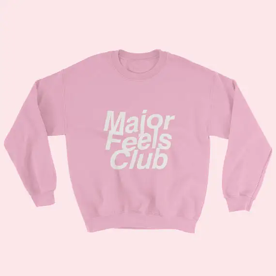 Major Feels Club Tumblr Aesthetic Sweatshirt White Black Blue And