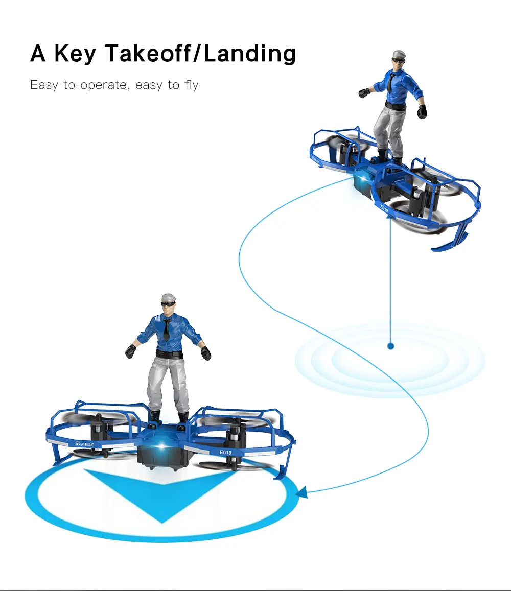 Eachine E019 2-осевой RC трюк парапланерный режим полета с режимом удержания высоты Дрон Квадрокоптер RTF