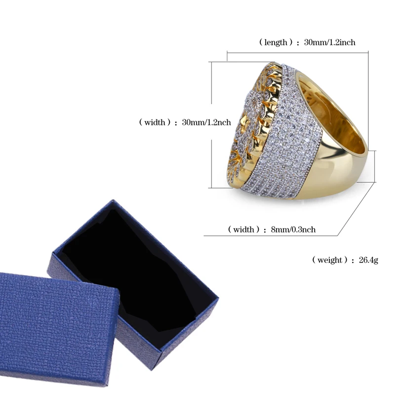 Karopel кольцо в стиле хип-хоп Iced Out Micro Pave CZ Jesus кубинские кольца женское и мужское Золотое кольцо для любви подарок прямая покупка