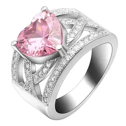Новое модное розовое циркониевое кольцо украшение изысканные Обручальные Кольца На заказ кольцо для женщин Свадебные Bijoux bagues Femme