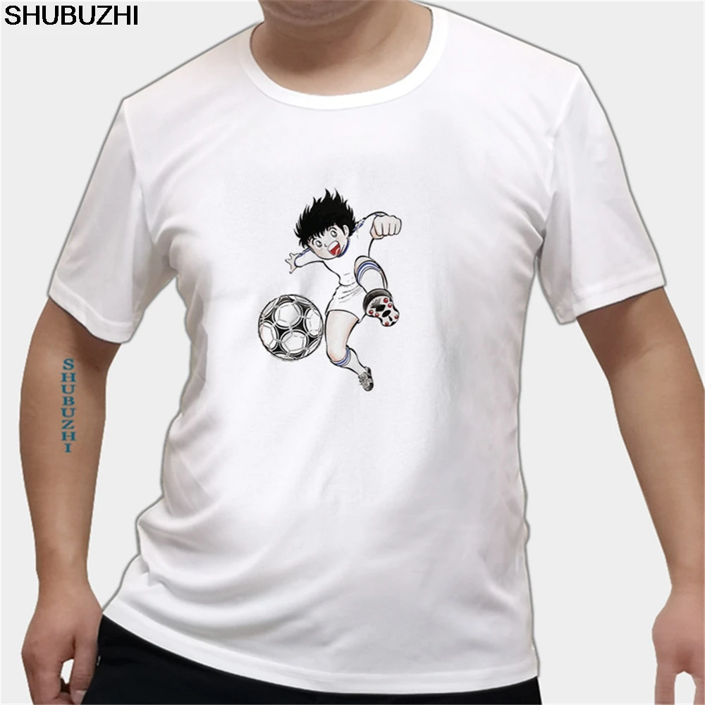 

New Summer Men T-shirt Tops Cartoon Captain Tsubasa Big Size Mens Clothes Printed T Shirts Short Sleeve Hipster Comics Tee