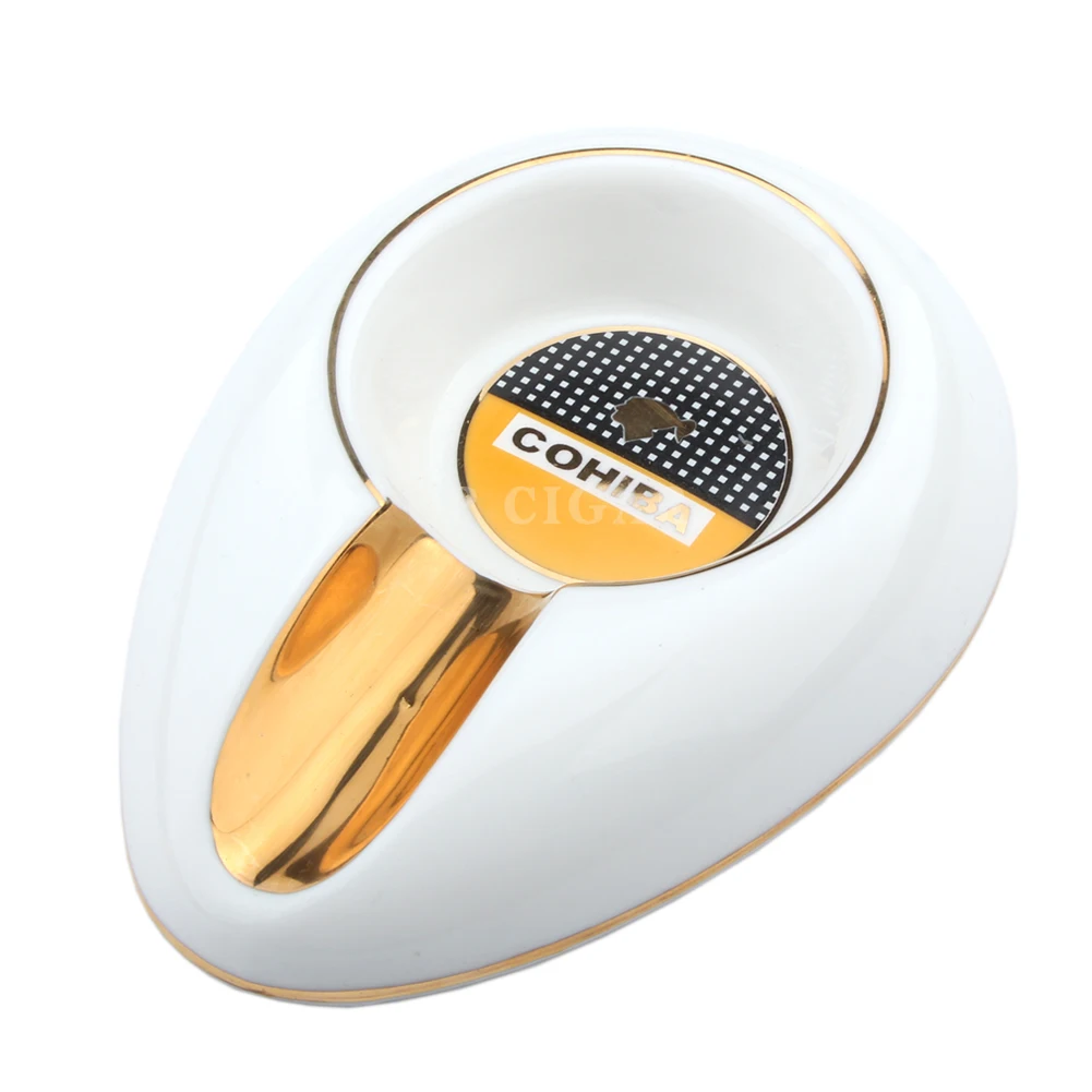 Cigar Ashtrays Portable Water Drop Shaped Ceramic Ashtray Cohiba