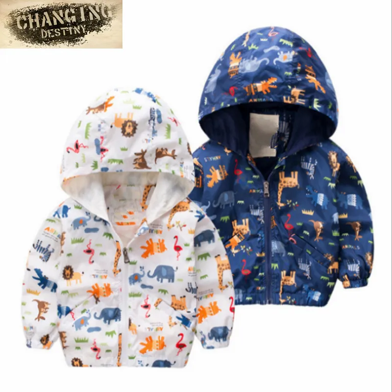 

2 To 5 Years Old Child Cute Dinosaur Spring and Autumn Boys Gilr Jacket Coat Children's Windbreaker Baby Clothing