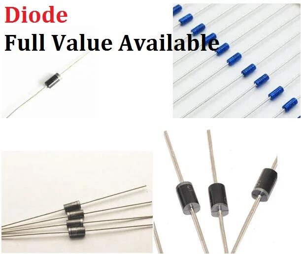 

IN4001 IN4002 IN4003 IN4004 IN4005 IN4007 IN4148 IN5399 IN5408 IN5817 IN5819 IN5822 1N60 RL207 100Pcs Diode 1N Free Ship IN5401