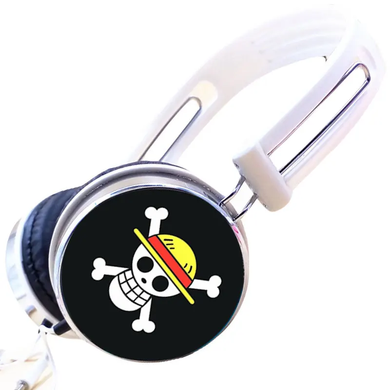 Anime One Piece Luffy Strawhat Pirates Skull Headphone Earphone Gaming Headset Headphones for Iphone Samsung Xiaomi Huawei