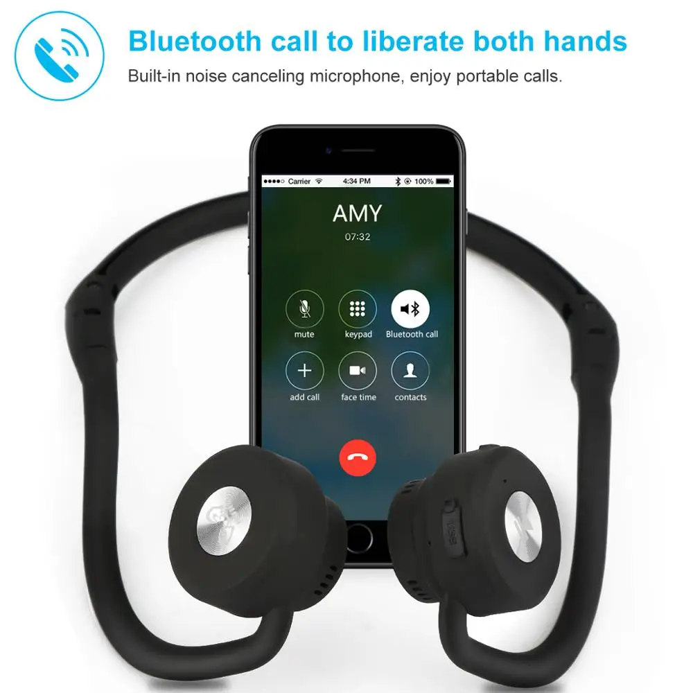 Bluetooth-гарнитура для костной проводимости, спортивные наушники, слуховой аппарат для бега, езды на велосипеде, портативный усилитель, слуховой аппарат для телевизора