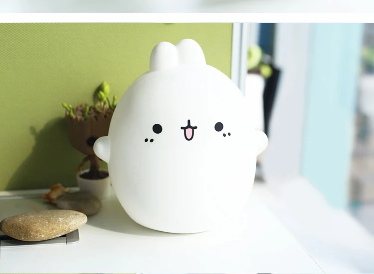 New style Rabbit LED Night Light For Children Baby Kids Bedside Lamp Multicolor Silicone Touch Sensor Tap Control Nightlight (20)