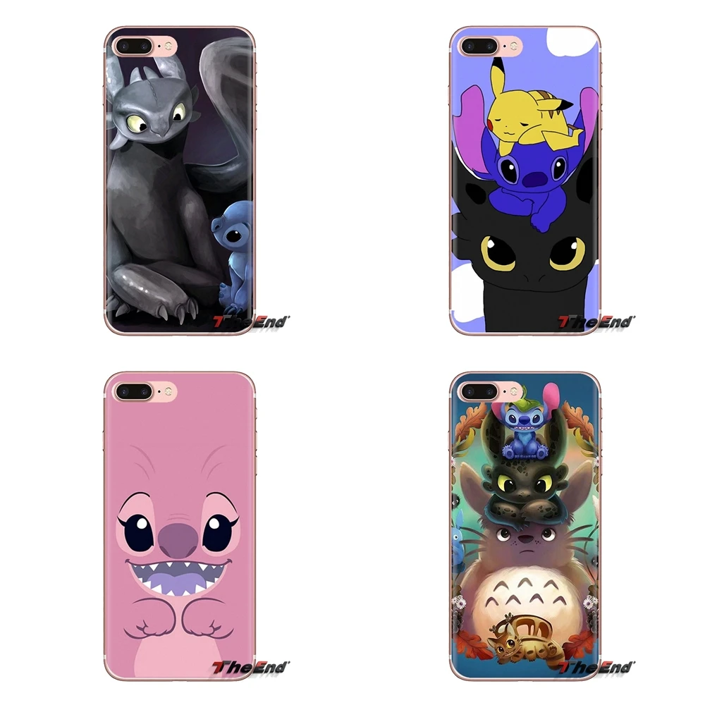 

For iPod Touch Apple iPhone 4 4S 5 5S SE 5C 6 6S 7 8 X XR XS Plus MAX Stitch and Toothless Soft Transparent Cases Covers