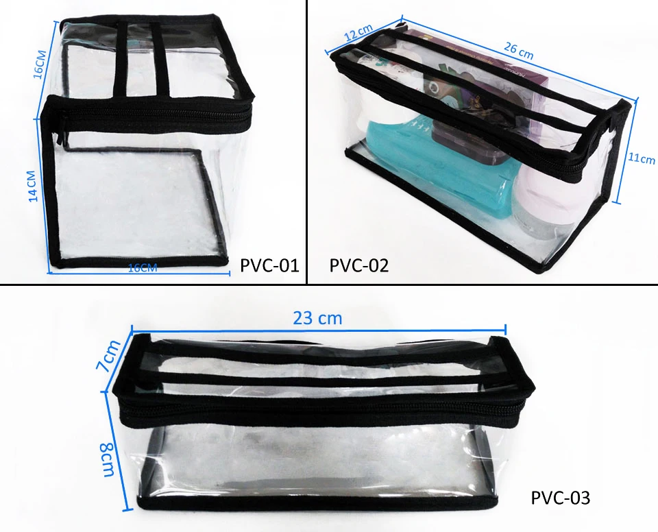 Модный прозрачный дизайн, профессиональная косметичка для красоты, 3 маленьких размера, квадратная Прозрачная ПВХ сумка для хранения косметики