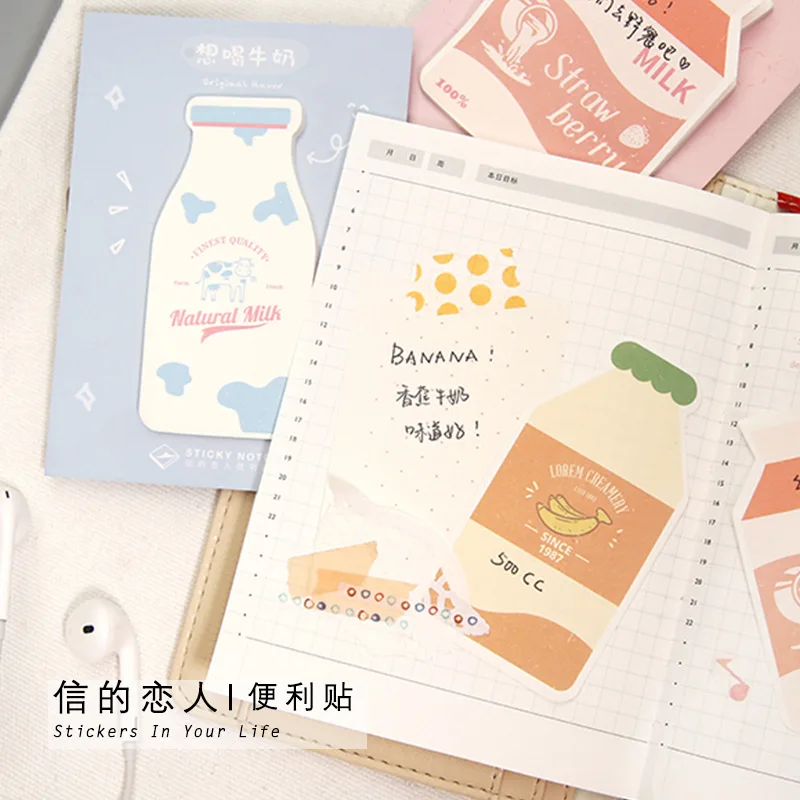 Kawaii банан клубника молоко серии memo pad планировщик наклейки заметки бумажные закладки papelaria школьные канцелярские принадлежности