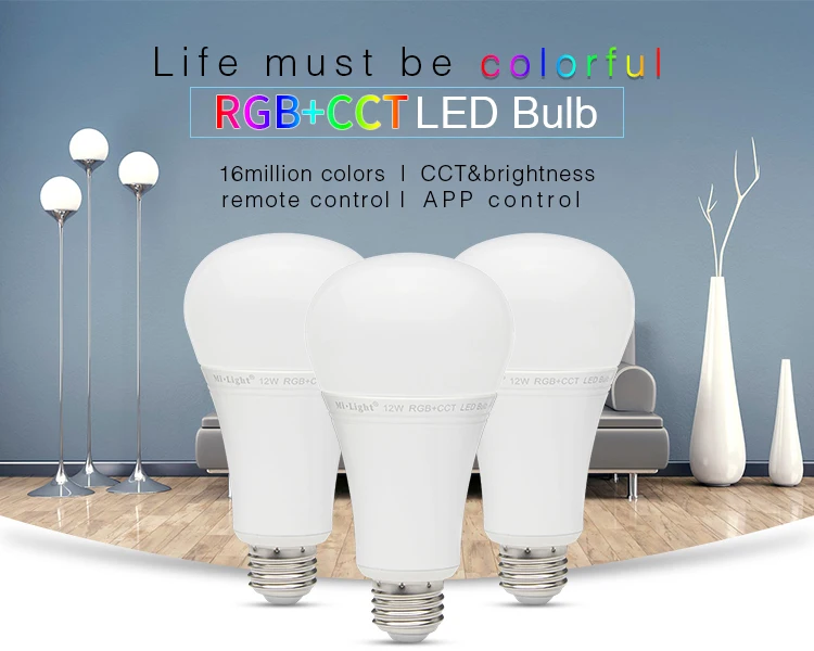 

Mi light LED Bulb FUT105 E27 12W RGB+CCT RGBW Bright LED Bulb in Group AC85V-265V Wireless 2.4G Wireless Smart Control Lamp