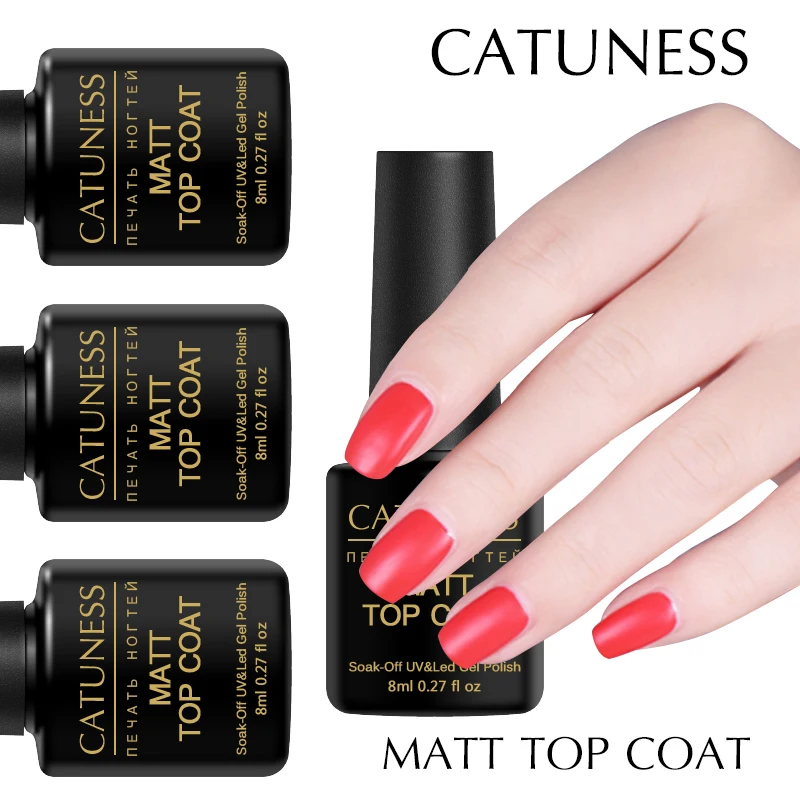 CATUNESS Professional Lucky Matte Top Coat Gel Nail Polish Design Base