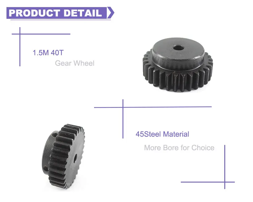 Шестерни колеса металла 1,5 модуль 40 T 45 Сталь Rc ведущая шестерня 6/8/10/12/15/16 мм Диаметр 1,5 плесень 40 зуба Шестерни колеса прямозубая шестерня