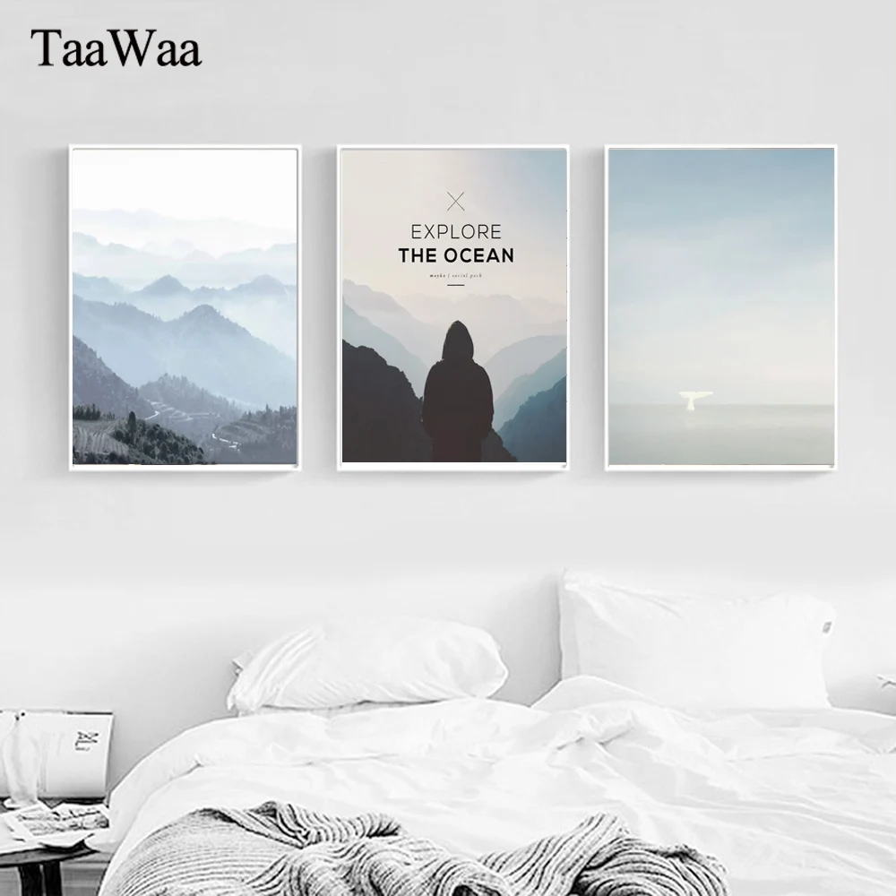 

TAAWAA Nordic Poster Mountains Print Abstract Landscape Canvas Painting Wall Art Picture Home Decoration Modern Home Decor