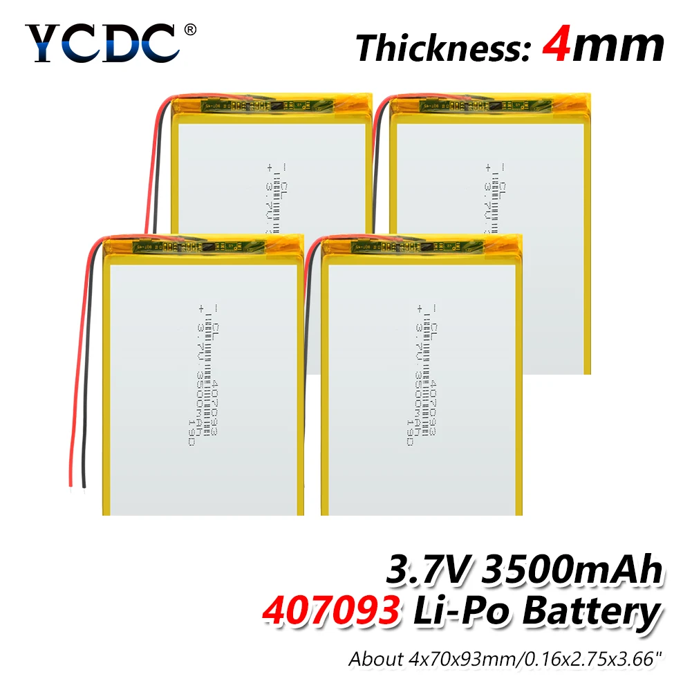 

407093 Lithium Polymer Battery 407093 Li Ion Li-polymer Lipo Batteries For 7" Tablet Q8 Q88 A13 U25GT Freeander PD10 3G PD20