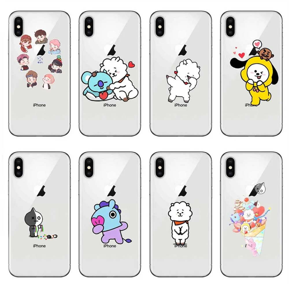 Чехол для iPhone X XS XR MAX 6 7 8 Plus S с рисунком звезд KPOP BTS мягкий силиконовый чехол Bangtan BT21